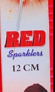 12 Cm Red Sparkles - 10 Piece/Box